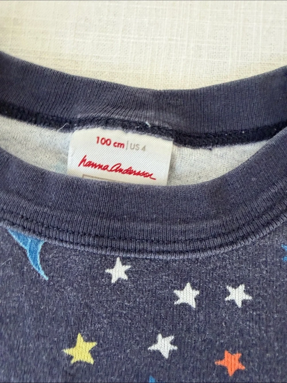 Hanna Andersson Navy Space Rocket Pajama Set with Multicolor Stars